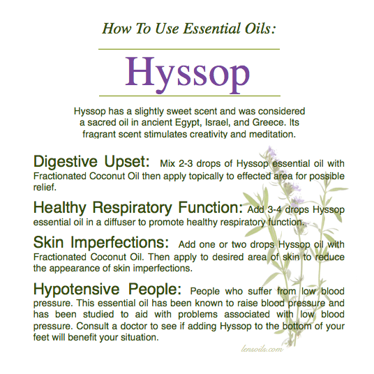 How to use Hyssop essential oil